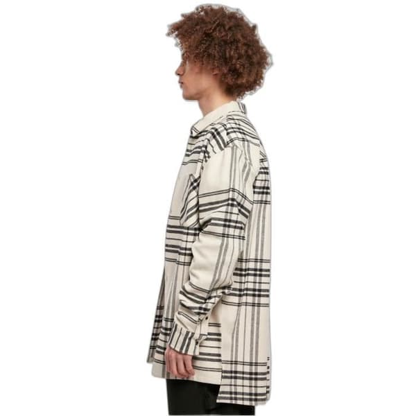 Urban Classics Summit Oversized Rutig långskjorta - Beige - L