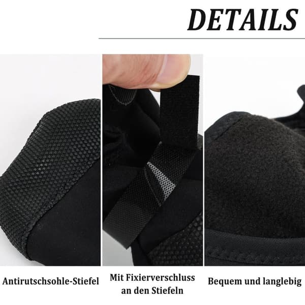 Justerbare hundesko med potebeskyttere – Vandafvisende og skridsikre hundesko til gåture og vinterbrug