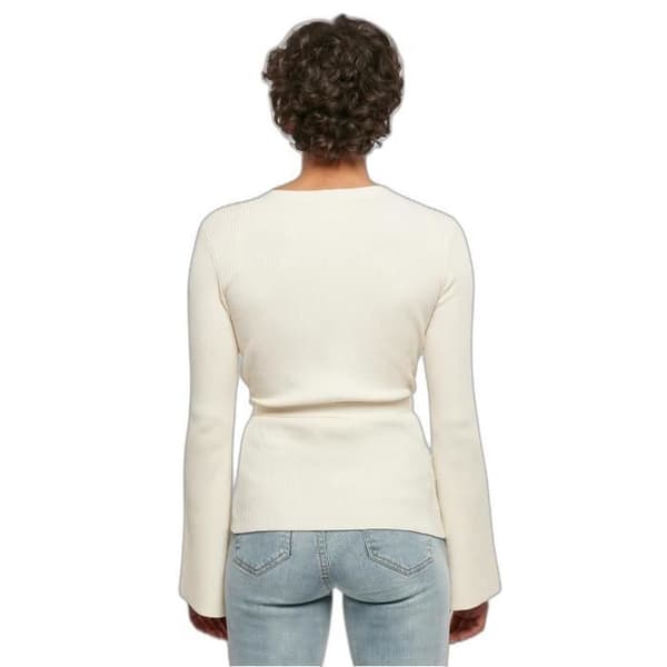 Urban Classics ribbad cardigan för dam - vit - XL