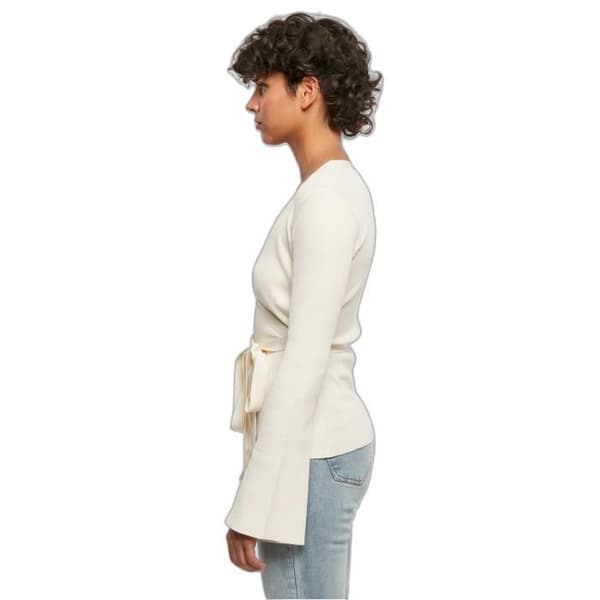 Urban Classics ribbad cardigan för dam - vit - XL