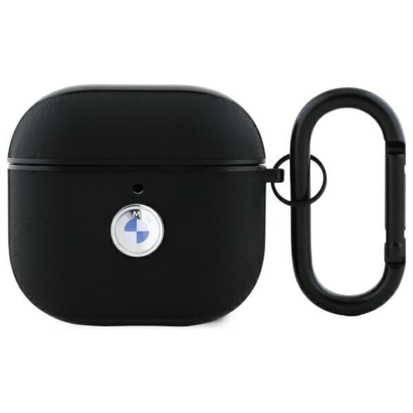 BMWGenuineLeatherSilverLogo-CaseforAirPods4(black)