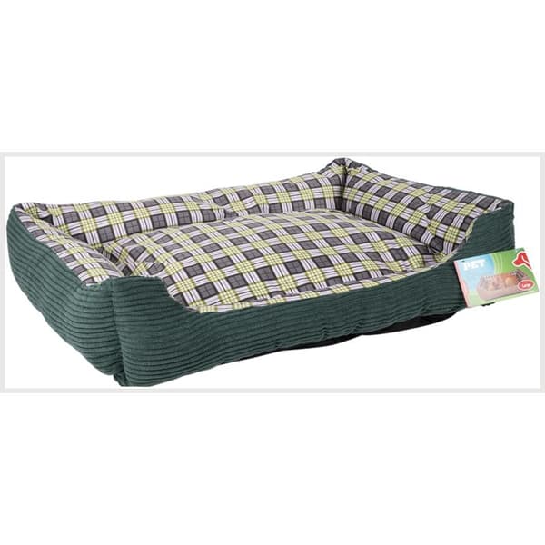 Blød sengesofa til hund 75 x 58 x 19 cm størrelse. L (grøn)