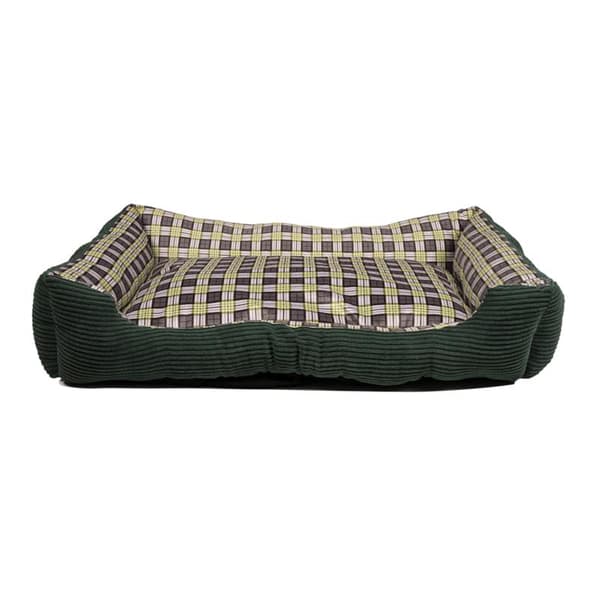 Blød sengesofa til hund 90 x 70 x 20 cm, størrelse XL (grøn)