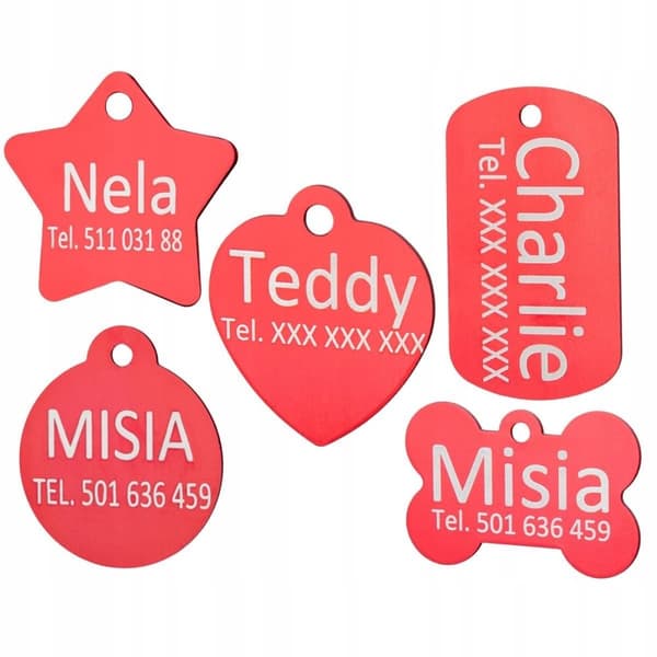 Pienen koiran nimilaatta tähtitunnisteella pienille ja suurille koirille ja kissoille