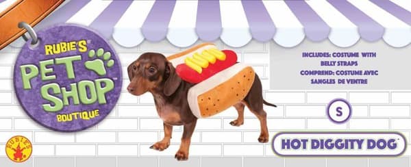 Kostym - Rubies peruk - 887829LXL - Officiell Hot Dog Food Pet Costume, storlek L