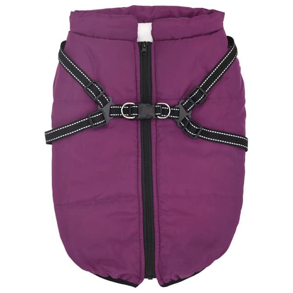 Hundtäcke med sele vattentät lila reflex 4XL