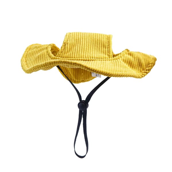 INF Gul fløjlsagtig kæledyrs bucket hat - til store hunde XS
