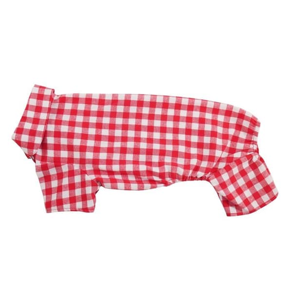 Byxa - pyjamas Rosewood - 49480 - Festlig Vichy pyjamas Storlek M, Super mjuk bomullskänsla för hund, 55 cm