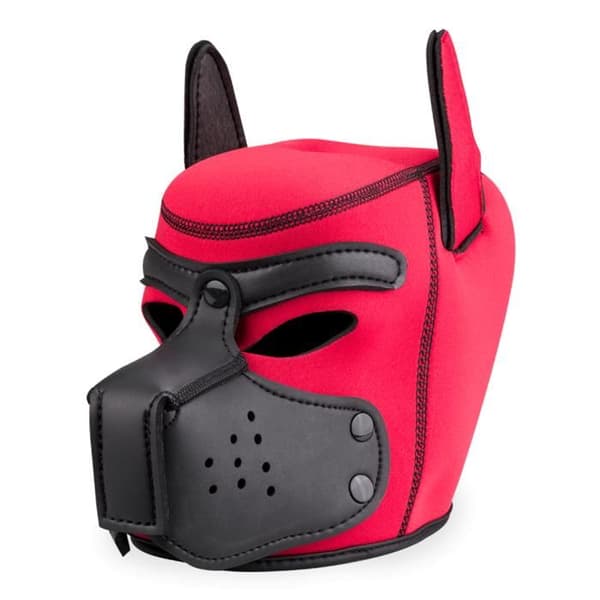 Hundhuva i neopren med färgad huvud Puppy Play