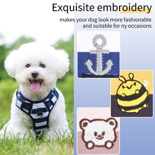 INF Kæledyrsvestsele med reflekterende broderidesign XS