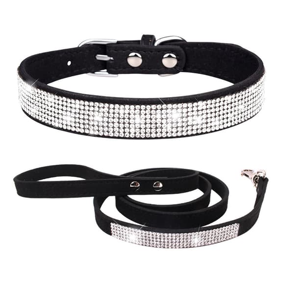 INF Glitrende Rhinestone Hundehalsbånd & Bånd Kombinasjonssett for Kjæledyr  XS