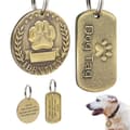 Miniatyrbillede 4 af 4: INF Guld Rustfrit Stål Kæledyrs ID-mærke med Hestesko Spænde