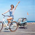Miniatyrbillede 6 af 8: Kæledyrs cykeltrailer, 135x59x95 cm, Sort, Rød