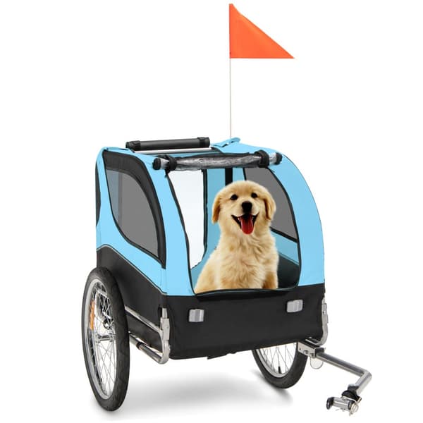 Kæledyrs cykeltrailer, 135x59x95 cm, Sort, Rød