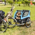 Miniatyrbillede 1 af 8: Kæledyrs cykeltrailer, 135x59x95 cm, Sort, Rød