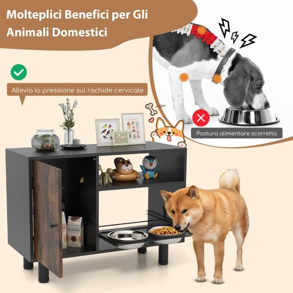 Hundemad Opbevaringsskab, 82x35x60 cm, Brun