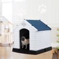 Miniatyrbillede 5 af 8: Hundehus, 70x65x71.5 cm, Blå og Hvid