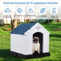 Miniatyrbillede 6 af 8: Hundehus, 70x65x71.5 cm, Blå og Hvid