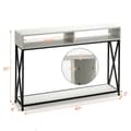 Miniatyrbillede 4 af 8: Konsolbord, 47x9x31 tommer, Hvid/Sort/Brun