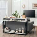 Miniatyrbillede 6 af 8: Konsolbord, 47x9x31 tommer, Hvid/Sort/Brun