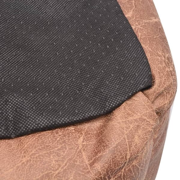 vidaXL Hundbädd med kudde PU konstläder storlek L beige