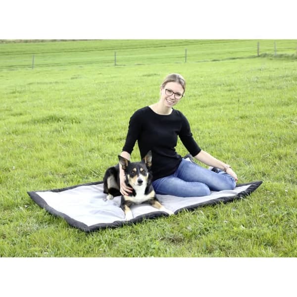 Kerbl rejsetæppe til hunde 140x100 cm grå og sort 81265