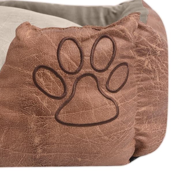 vidaXL hundeseng med hynde i PU-kunstlæder str. L beige