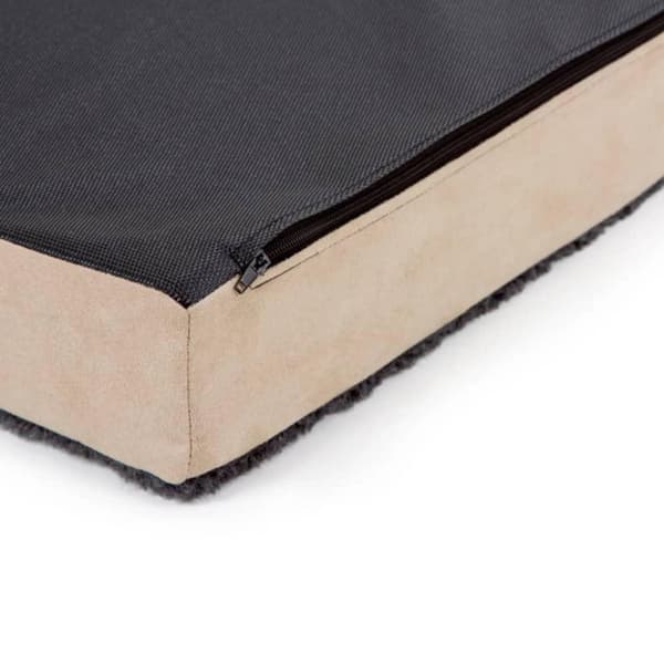 Kerbl hundemadras i memoryskum 115 x 75 cm beige og grå 80328