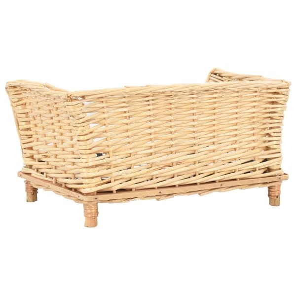 vidaXL hundekurv med hynde 50x33x30 cm naturlig pil