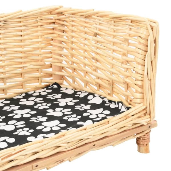 vidaXL hundekurv med hynde  50x33x30 cm naturlig pil