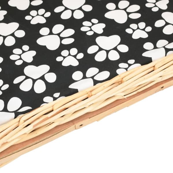 vidaXL hundekurv med hynde 50x33x30 cm naturlig pil
