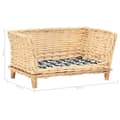 Miniatyrbillede 6 af 6: vidaXL hundekurv med hynde  50x33x30 cm naturlig pil