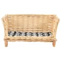Miniatyrbillede 2 af 6: vidaXL hundekurv med hynde  50x33x30 cm naturlig pil