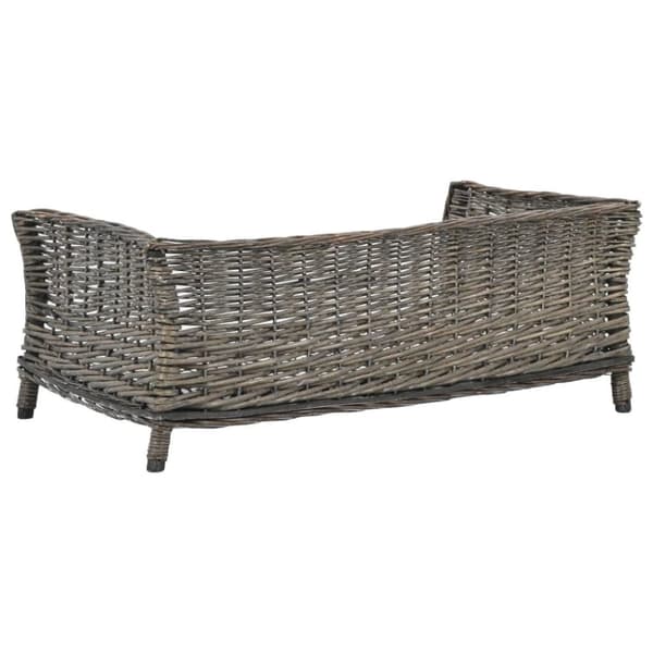 vidaXL Hundkorg med dyna grå 90x54x35 cm naturlig pil