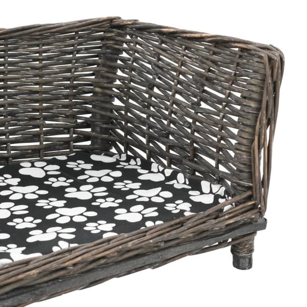 vidaXL Hundkorg med dyna grå 90x54x35 cm naturlig pil