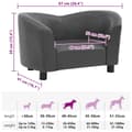 Miniatyrbillede 9 af 9: vidaXL hundesofa 67x41x39 cm kunstlæder grå