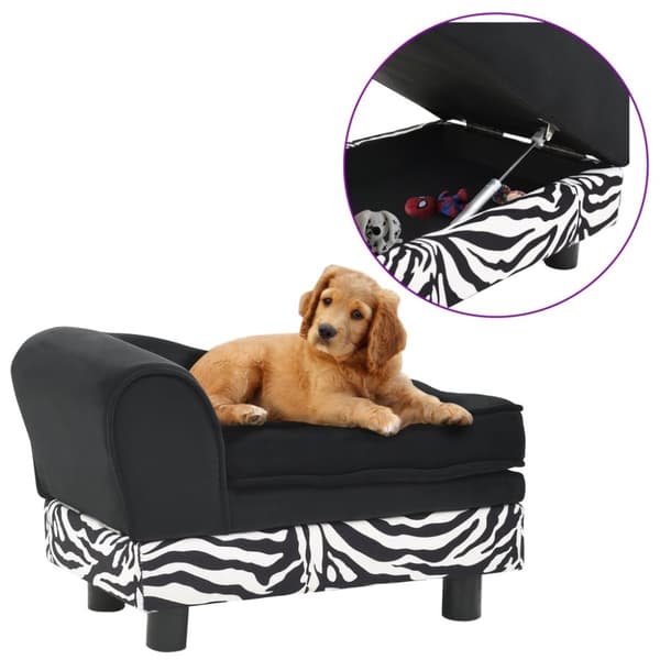 vidaXL hundesofa 57x34x36 cm plys sort