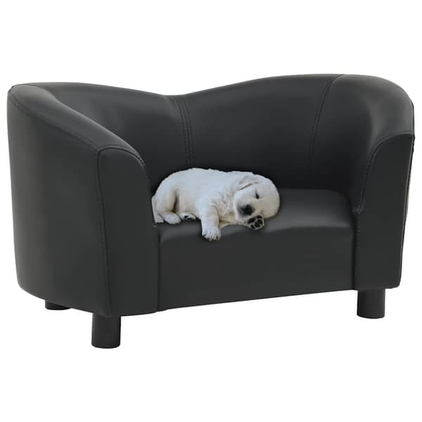 vidaXL hundesofa 67x41x39 cm kunstlæder sort