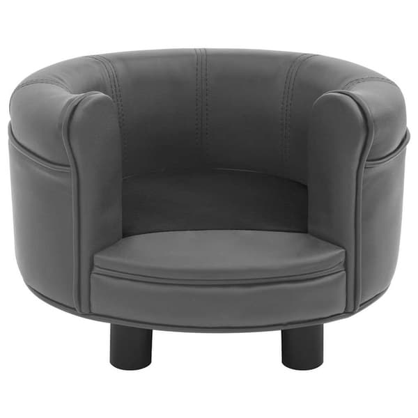 vidaXL hundesofa 48x48x32 cm plys og kunstlæder grå
