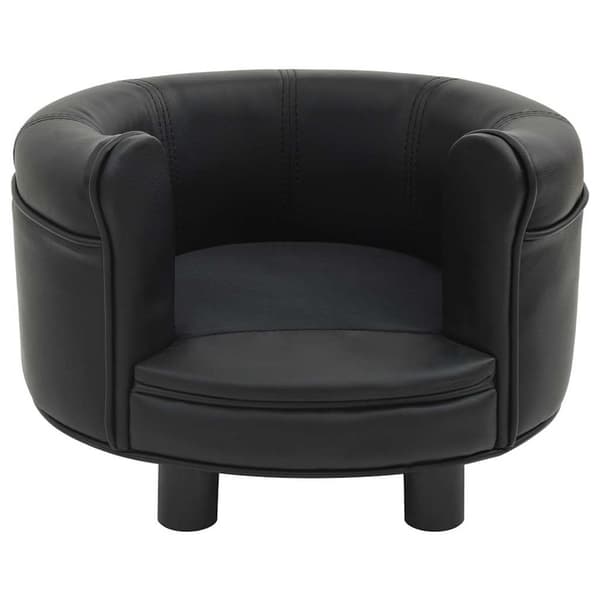 vidaXL hundesofa 48x48x32 cm plys og kunstlæder sort