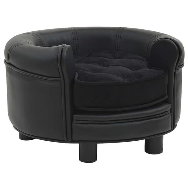 vidaXL hundesofa 48x48x32 cm plys og kunstlæder sort
