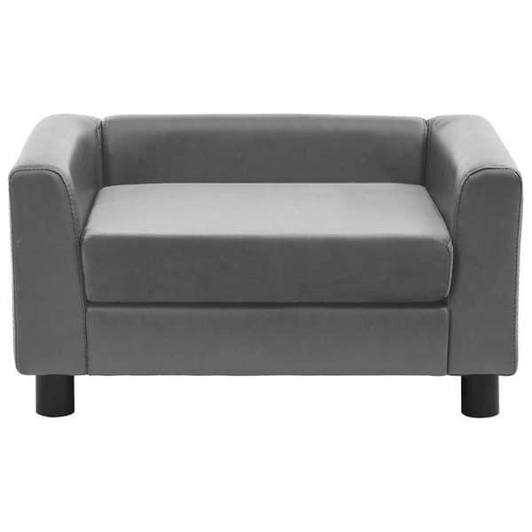 vidaXL hundesofa 60x43x30 cm plys og kunstlæder grå