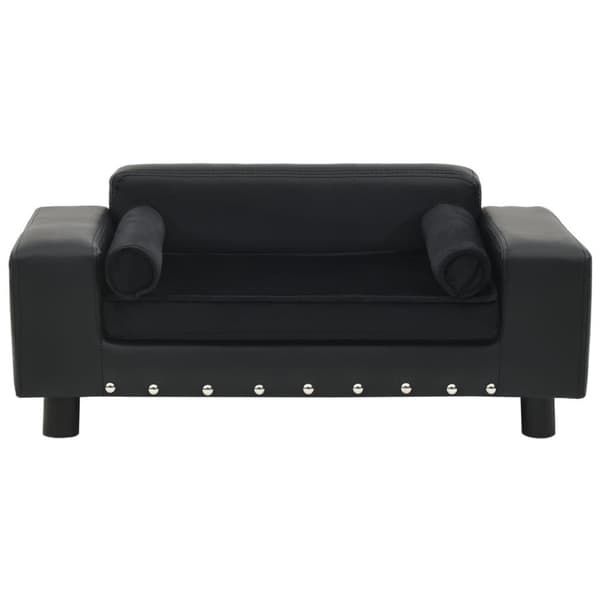 vidaXL hundesofa 81x43x31 cm plys og kunstlæder sort