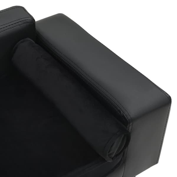 vidaXL hundesofa 81x43x31 cm plys og kunstlæder sort