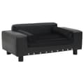 Miniatyrbillede 1 af 9: vidaXL hundesofa 81x43x31 cm plys og kunstlæder sort