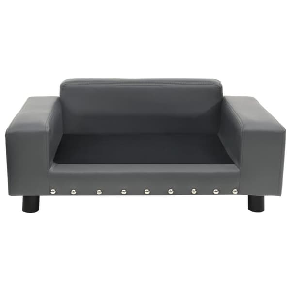 vidaXL hundesofa 81x43x31 cm plys og kunstlæder grå
