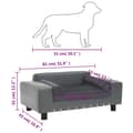 Miniatyrbillede 9 af 9: vidaXL hundesofa 81x43x31 cm plys og kunstlæder grå