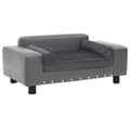 Miniatyrbillede 1 af 9: vidaXL hundesofa 81x43x31 cm plys og kunstlæder grå