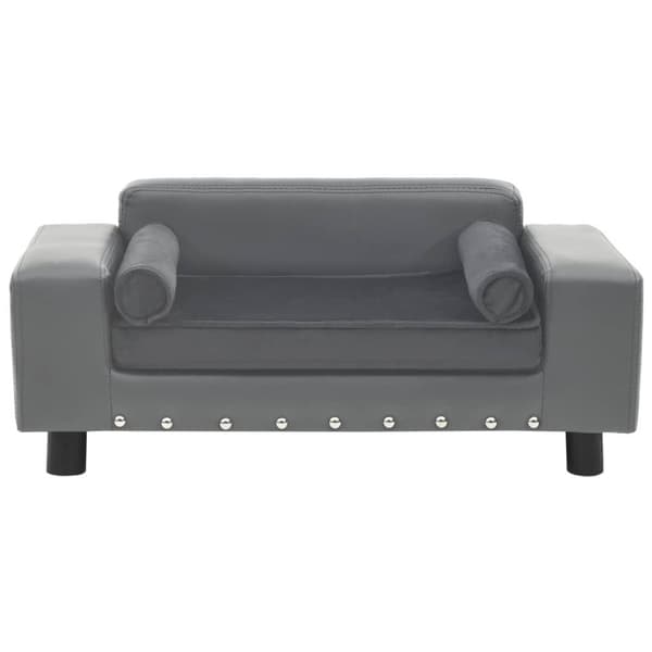 vidaXL Hundsoffa grå 81x43x31 cm plysch och konstläder