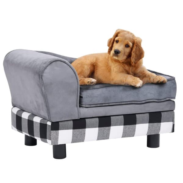 vidaXL hundesofa 57x34x36 cm plys grå